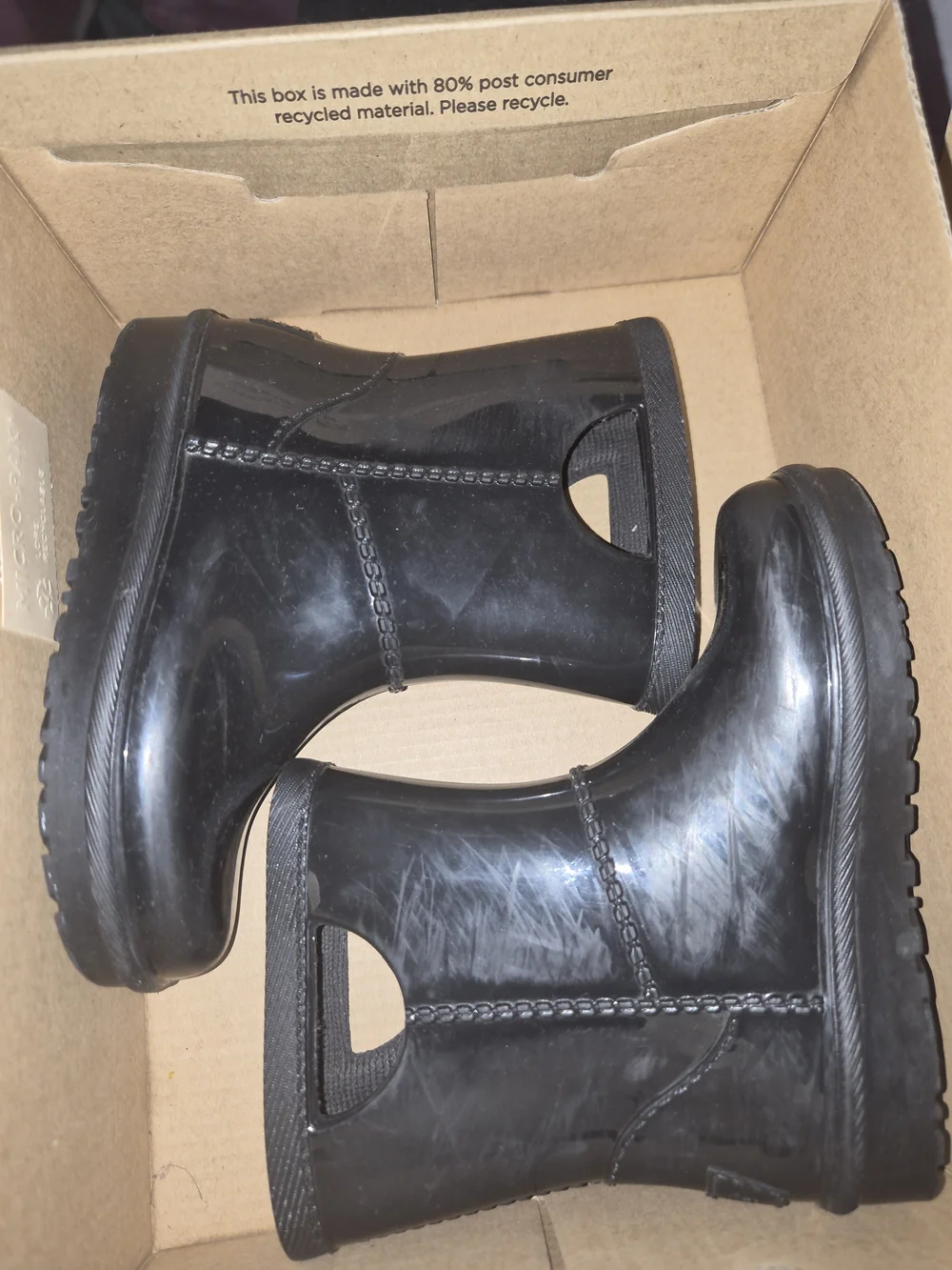 UGG Kids Black Short Rain Boots